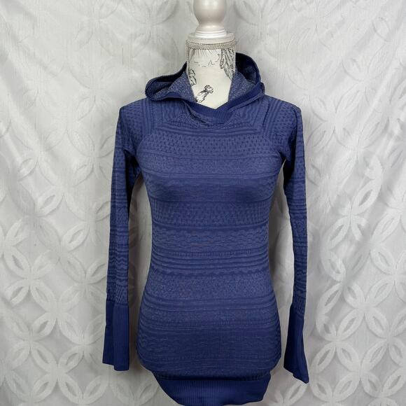 Lululemon Rest Less Hoodie Gatsby Blue White Long Sleeve Size 4 - Picture 10 of 13